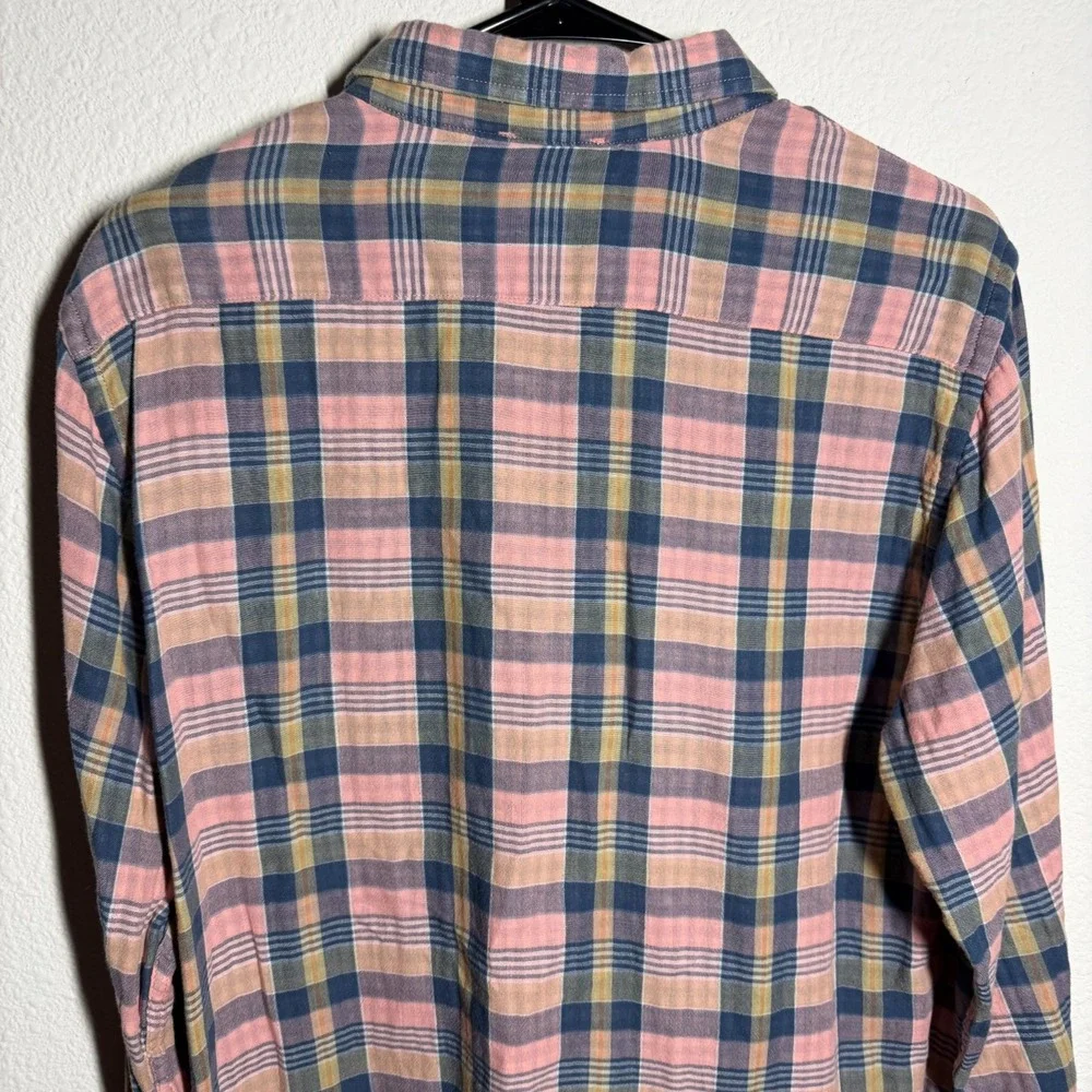 Banana Republic Flannel Shirt Mens Medium Multicolor Plaid Slim Fit‎ Button Down